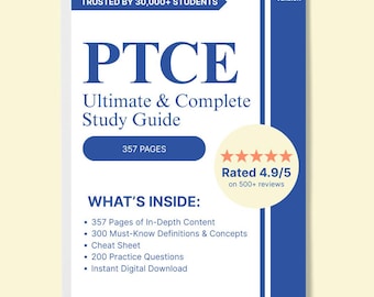 PTCE 2026 Exam Complete Study Guide: 357 Pages of Essential Content & 200 Practice Questions