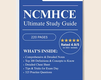 NCMHCE 2026 Study Guide: 220 Pages, Practice Exams & Definitions (Digital Download)