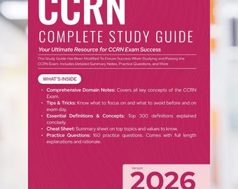 CCRN Exam eBook Study Guide: Practice Questions & Cheat Sheet (PDF Downloadable Edition)