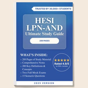 Guide d'étude HESI LPN-ADN : examens blancs et notes détaillées (téléchargement numérique)