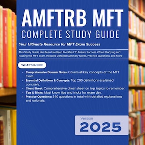 MFT 2025 eBook Prüfungsstudienführer enthält detaillierte Hinweise, Übungsfragen, Top-Konzepte, Spickzettel und mehr