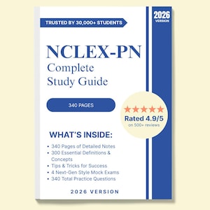 NCLEX-PN 2026 Exam Study Guide: Practice Questions & Detailed Notes | Updated for NGN April 2026