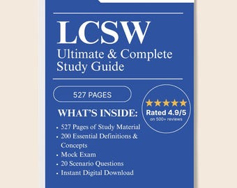 Ultimate LCSW Study Guide with Comprehensive Detailed Notes, Mock Exam & Case Based Questions