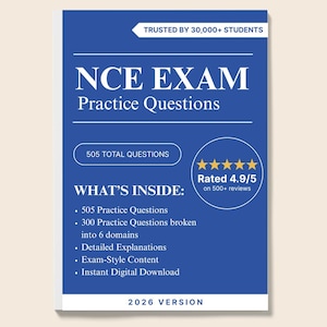 505 Questions for the NCE 2026 Exam with Answers & Explanations