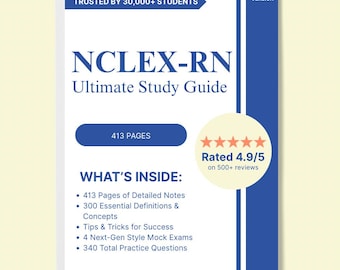 Guía de estudio del NCLEX-RN 2026: Preguntas de práctica y notas detalladas / Actualizada para NGN en abril de 2026
