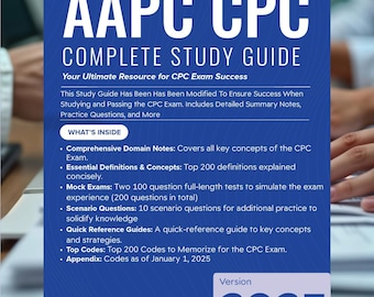 AAPC CPC Exam Ultimate eBook Study Guide | 282 Pages of Detailed Notes, Mock Exams, Cheat Sheets & More