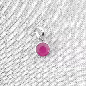 Round Ruby Bezel Necklace 14K Solid Gold, July Birthstone Charm Pendant, Perfect Gift for Christmas, Birthdays and Special Occasions