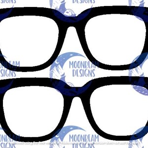 Puede incluir: Esquema en blanco y negro de unas gafas con una montura gruesa. Las gafas están apiladas una encima de la otra.