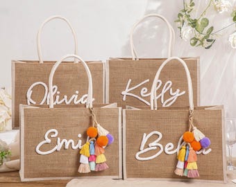 Sacola de juta personalizada para madrinhas, sacolas de juta, sacola de praia com monograma, sacolas para despedida de solteira, sacolas de juta, sacolas para presentes de madrinhas