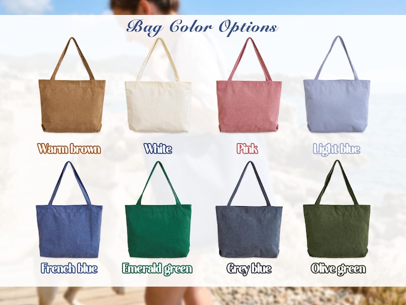Puede incluir: Se muestran ocho bolsas de mano en varios colores, incluyendo marr&oacute;n c&aacute;lido, blanco, rosa, azul claro, azul franc&eacute;s, verde esmeralda, azul gris y verde oliva. El texto "Bag Color Options" est&aacute; en la parte superior de la imagen.