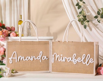 Sacola de juta personalizada, sacolas para pedido de casamento, sacola de praia com monograma, sacolas para presente de casamento, sacolas para despedida de solteira, sacola de juta