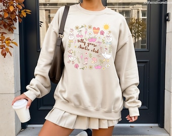 Dumme Gans Auntie Club Sweatshirt-Lustige Tante Gans Sweatshirt-Gans Liebhaber Shirt-Trendy Silly Gans Auntie Pullover-Lustiges Geschenk für Tante