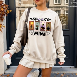 Spooky Mimi Sweatshirt-Grandma Halloween Sweatshirt-Halloween Mimi Gifts-Ghost Mimi Shirt-Cute Fall Mimi Grandma Halloween Sweatshirt-