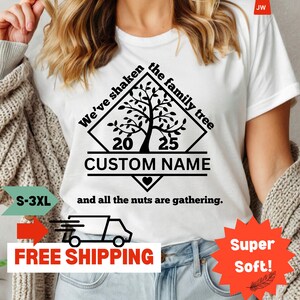 Camiseta personalizada con árbol genealógico Regalos de reunión personalizados Regalos personalizados Camisetas de reunión familiar Regalos de fiesta de cumpleaños Camisetas a juego para primos