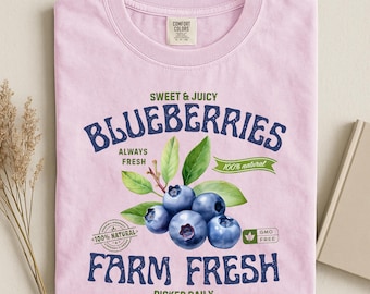 Blueberry Festival Tshirt, Blueberry Lover Gift, Summer fruit shirt, Farm Fresh, Fruit Lover Shirt, Retro Tee