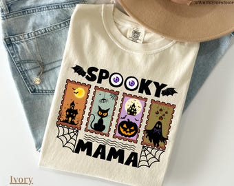 Gruselige Mama T-Shirt-Halloween Mama Shirt-Halloween Geschenk für Mama-Gespenstische Mama Shirt-Mama Club Tshirt-Gespenstische Mama Geschenk