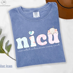 Comfort Color NICU Nurse Tshirt- Neonatal ICU Nurse Tshirt-Neonatal Intensive Care Unit Nurse Gift-Cute Elephant nicu shirt-Nicu Nurse Shirt