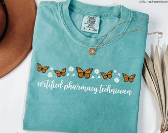 Monarch Theme zertifizierte Apotheker Techniker Tshirt: -CPHT Abschluss Geschenk-Apotheke Tech Shirt-Geschenkidee für cpht-Apotheke Tech Geschenk