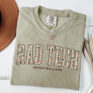 Comfort Color Personalized Floral Radiology Shirt-Fall Radiology Tech Shirt-Gift for Radiologist-Boho Rad Tech Shirt-Radiology Technician