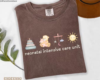 Comfort kleur NICU verpleegkundige shirt-kinderdagverblijf shirt-schattige neonatale intensive care unit tee cadeau idee-minimalistisch nicu shirt-Nicu verpleegkundige tshirt