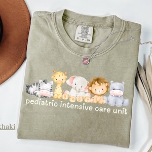 Comfort Color Safari Cute PICU Nurse TShirt-Pediatric Intensive care unit Shirt-picu Nurse Gift-Picu Nurse Shirt- Nurse Gift-Picu Crew Shirt