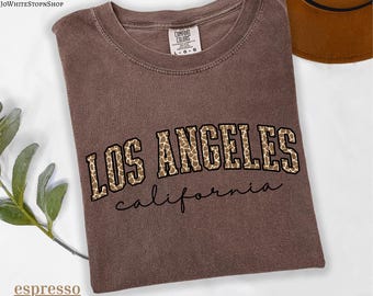 Comfort Colors Geometric Los Angeles Shirt: Animal Themed Group Shirts Travel Gift-LA Shirt, Los Angeles Tee-Women's Football Sports TShirt