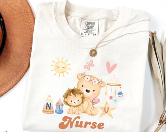 Comfort kleur NICU verpleegkundige kwekerij TShirt-Neonatale Intensive Care Shirt-Floral Nicu verpleegkundige cadeau-Nicu verpleegkundige Shirt-moeder Baby Unit Tshirt