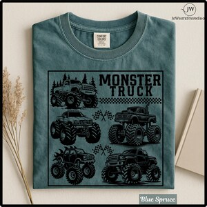 Monster Trucks Shirt, Monster Truck Party Shirt, Vintage Monster Truck Jam Shirt Family Matching | Momster Dadster Shirt image 6