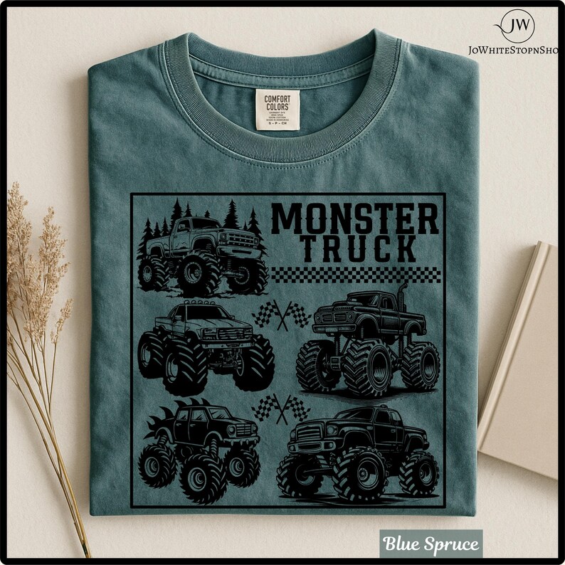 Monster Trucks Shirt, Monster Truck Party Shirt, Vintage Monster Truck Jam Shirt Family Matching | Momster Dadster Shirt image 6