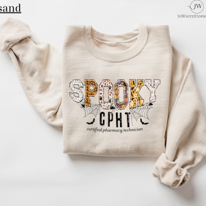 Spooky Certified Pharmacy Technician Sweatshirt-Halloween CPHT Sweater-CPHT Graduation Gift-Spooky Pharmacy Tech Sweater-Gift Idea for cpht