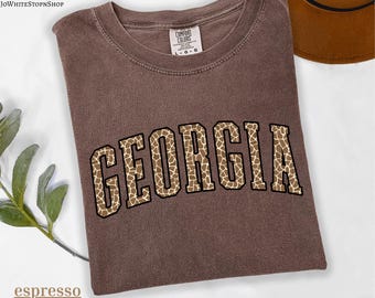 Camiseta con estampado geométrico del estado de Georgia: camisetas grupales con temática animal, regalo de viaje, camiseta Atlanta Georgia Pride, fútbol de Georgia, regalo de Georgia