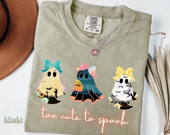 Too Cute to Spook Cute Ghost Halloween Tshirt-Cute Ghost Shirt- Spooky Halloween Shirt- Holiday Gift Idea-Horror Shirt-Spooky Season Tshirt