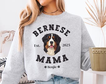 Personalisierte Berner Sennenhund Sweatshirt-Berner Sennenhund Sweatshirt-Berner Sennenhund Shirt-Berner Mama Geschenke-Berner Hunde Shirt Geschenkidee