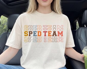 Camisa de professor de educação especial: Camisa retrô vintage da equipe SPED - Professor de educação especial - Camisetas de educação especial - Camisetas Sped - Camisetas do esquadrão Sped