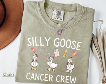 Koszulka Comfort Color Oncology Silly Goose Cancer Crew - Koszulka Oncology Goose - Prezent na ukończenie szkoły ONC - Koszulka pielęgniarki onkologicznej - Koszulka pielęgniarki onkologicznej
