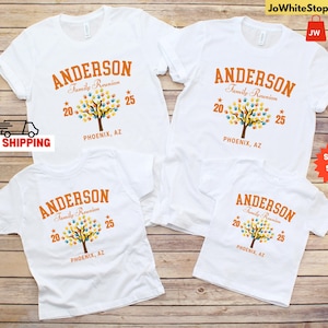 Camisetas de árbol de reunión familiar personalizadas, regalos personalizados, camisetas de reunión familiar, regalos de reunión de diseño único personalizado, regalos de fiesta de cumpleaños