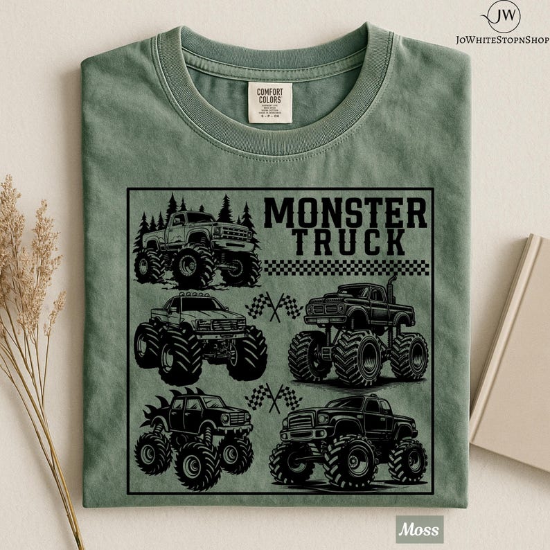 Monster Trucks Shirt, Monster Truck Party Shirt, Vintage Monster Truck Jam Shirt Family Matching | Momster Dadster Shirt image 12