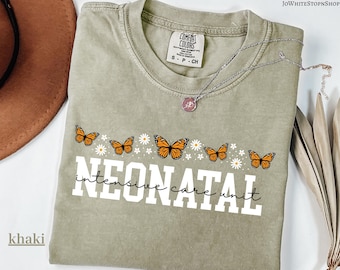 Monarch thema NICU verpleegkundige shirt: kwekerij shirt-schattige bloemen neonatale intensive care tee cadeau idee-minimalistisch nicu shirt-Nicu verpleegkundige tshirt