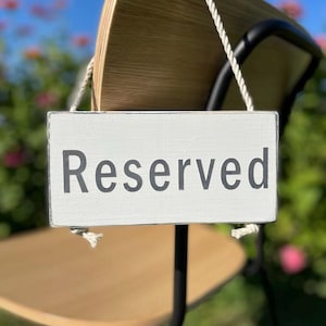 Reserved mini sign, mini hanging sign, Reserved seat sign, reserved table decor, reserved event decor, wedding reserved decor