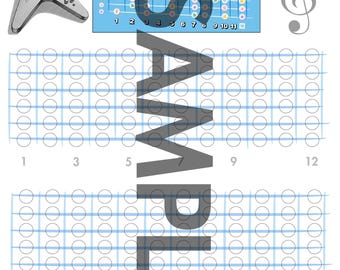 Blank Printable Guitar Fretboard Diagram. Memorize the notes on guitar with this printable practice sheet. Learn notes on guitar