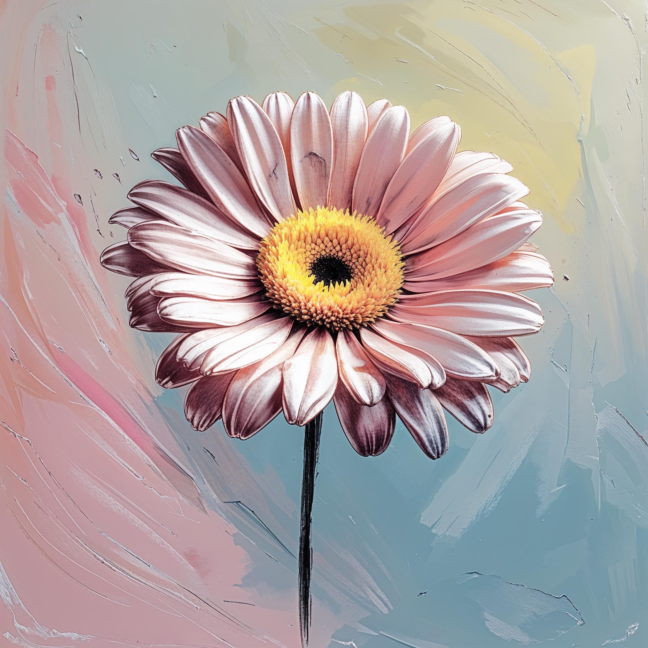 美しいパステル調の背景にガーバーデイジー。AI が詳細で表現力豊かで鮮やかな色鉛筆のラフスケッチを生成します。 - Etsy 日本, image size:2240x2240