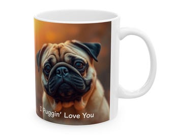 I Puggin Love You Becher 11 Unzen Lustiger Mops Kaffeetasse Niedlicher Hundeliebhaber Geschenk Valentinstag Welpen Besitzer Geschenk Haustier Eltern Humor