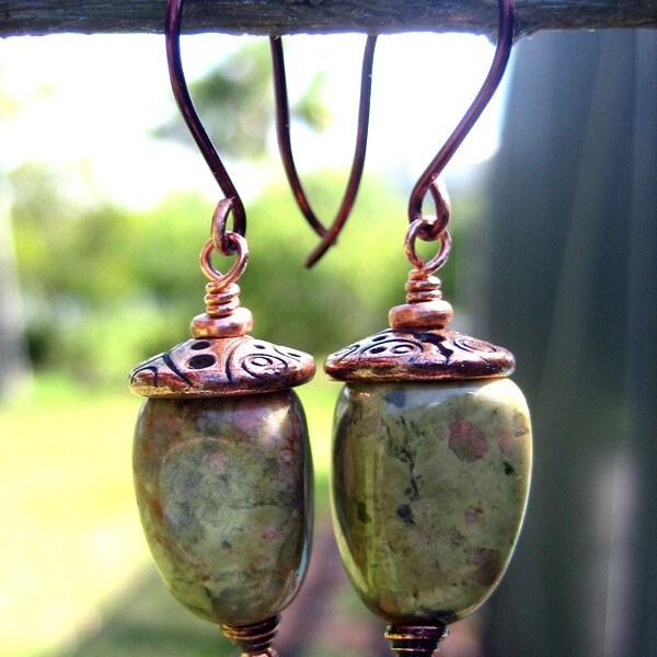 Copper Spring Earrings