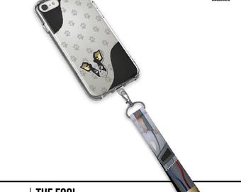Fool Stand Phone Case, Sandstorm Dog Phone Cover, Desert Anime Case, Sand Inspired Manga Phone Case, Lanyard Handstrap