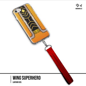 Winged Speed Hero Anime-Inspired Phone Case Lanyard Charm for iPhone & Samsung | Aerial Scout Aesthetic Cover