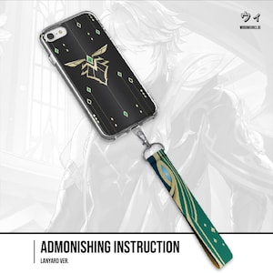 Genshin Impact Phone Case with Handstrap Lanyard - Alhaitham Design for iPhone, Samsung & Android Models