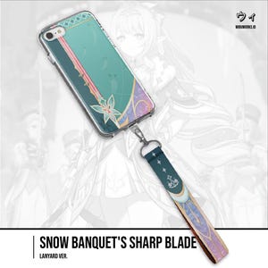 Genshin Impact Phone Case with Handstrap Lanyard - Vesna Design for iPhone, Samsung & Android Models