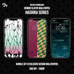 Demon Slayer Hashira Digital Phone Wallpaper Art Bundle | Anime Aesthetic Backgrounds for Fans & Collectors
