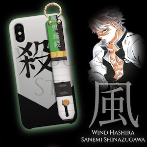 Mobilskal inspirerat av Fierce Wind Warrior Anime med handrem för iPhone och Samsung | Estetiskt skal med Fierce Battle-motiv