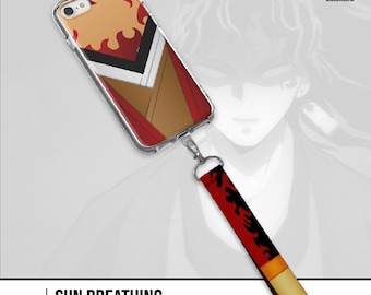 Sun Blade Legend Anime-Inspired Phone Case with Hand Strap for iPhone & Samsung | Mythic Hero Aesthetic Cover